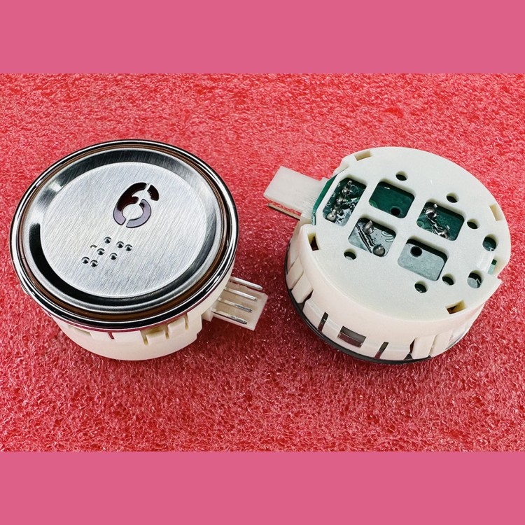 Модуль кнопочный круглый 6 красная подсветка с кодом Брайля AK-29B Sigma